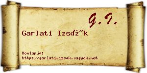 Garlati Izsák névjegykártya